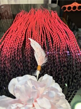Pink/blk Ombre Synthetic Twist Hair Extensions
